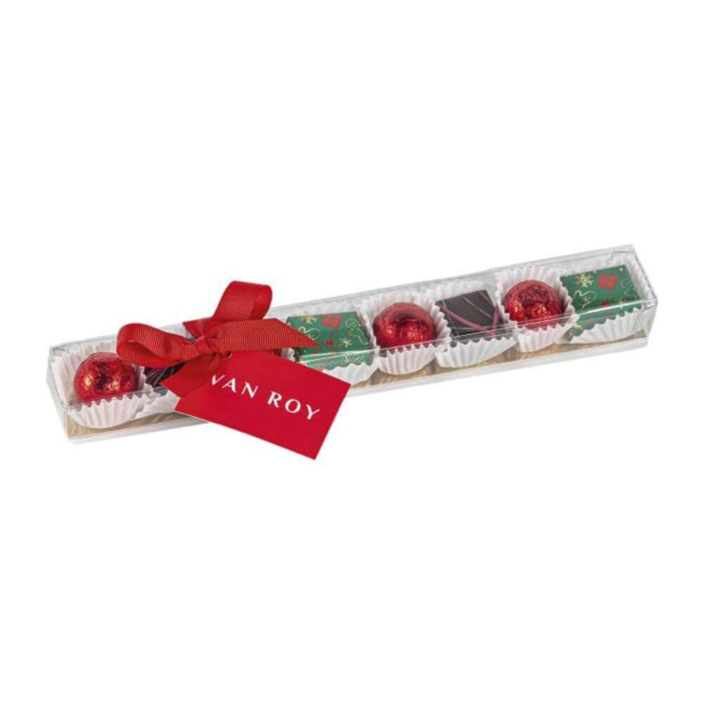 Christmas Chocolates In Box With Ribbon & Tag 85g